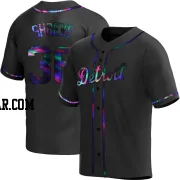 Chasen Shreve Men's Detroit Tigers Black Holographic Replica Alternate Jersey