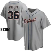 Chasen Shreve Men's Detroit Tigers Gray Replica Road Jersey