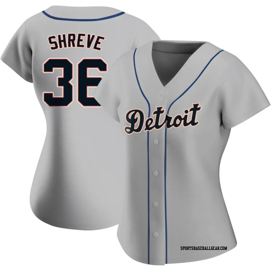 Chasen Shreve Women's Detroit Tigers Gray Authentic Road Jersey