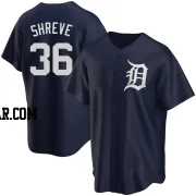 Chasen Shreve Youth Detroit Tigers Navy Replica Alternate Jersey