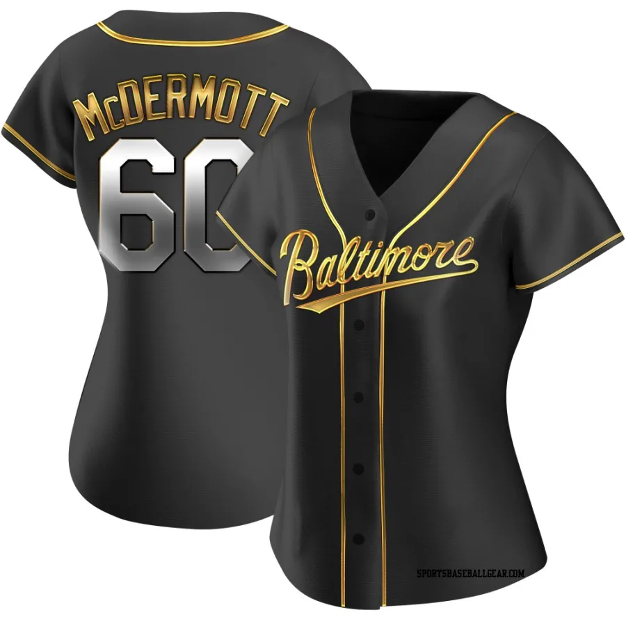 Chayce McDermott Women's Baltimore Orioles Black Golden Replica Alternate Jersey