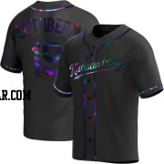 Cheslor Cuthbert Men's Kansas City Royals Black Holographic Replica Alternate Jersey