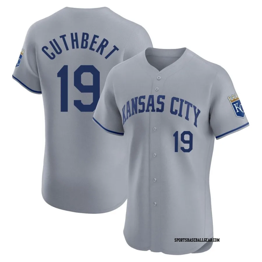 Cheslor Cuthbert Men's Kansas City Royals Gray Elite Road Jersey