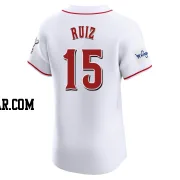 Chico Ruiz Men's Cincinnati Reds White Elite Home Patch Jersey