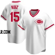 Chico Ruiz Men's Cincinnati Reds White Replica Home Cooperstown Collection Jersey