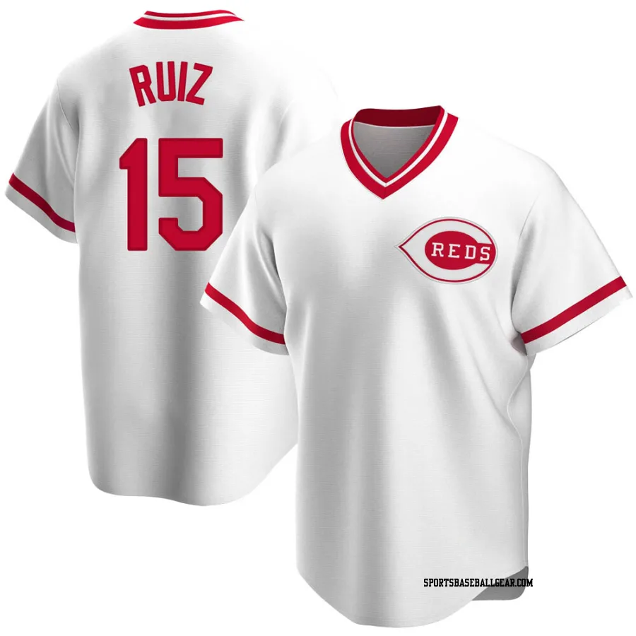 Chico Ruiz Men's Cincinnati Reds White Replica Home Cooperstown Collection Jersey