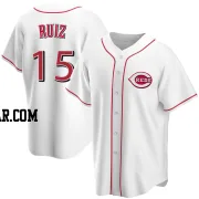 Chico Ruiz Men's Cincinnati Reds White Replica Home Jersey