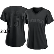 Chico Ruiz Women's Cincinnati Reds Black Authentic Pitch Fashion Jersey