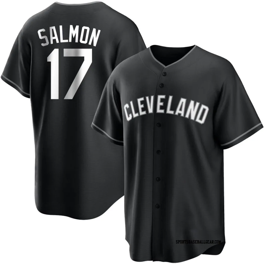 Chico Salmon Men's Cleveland Guardians Black/White Replica Jersey