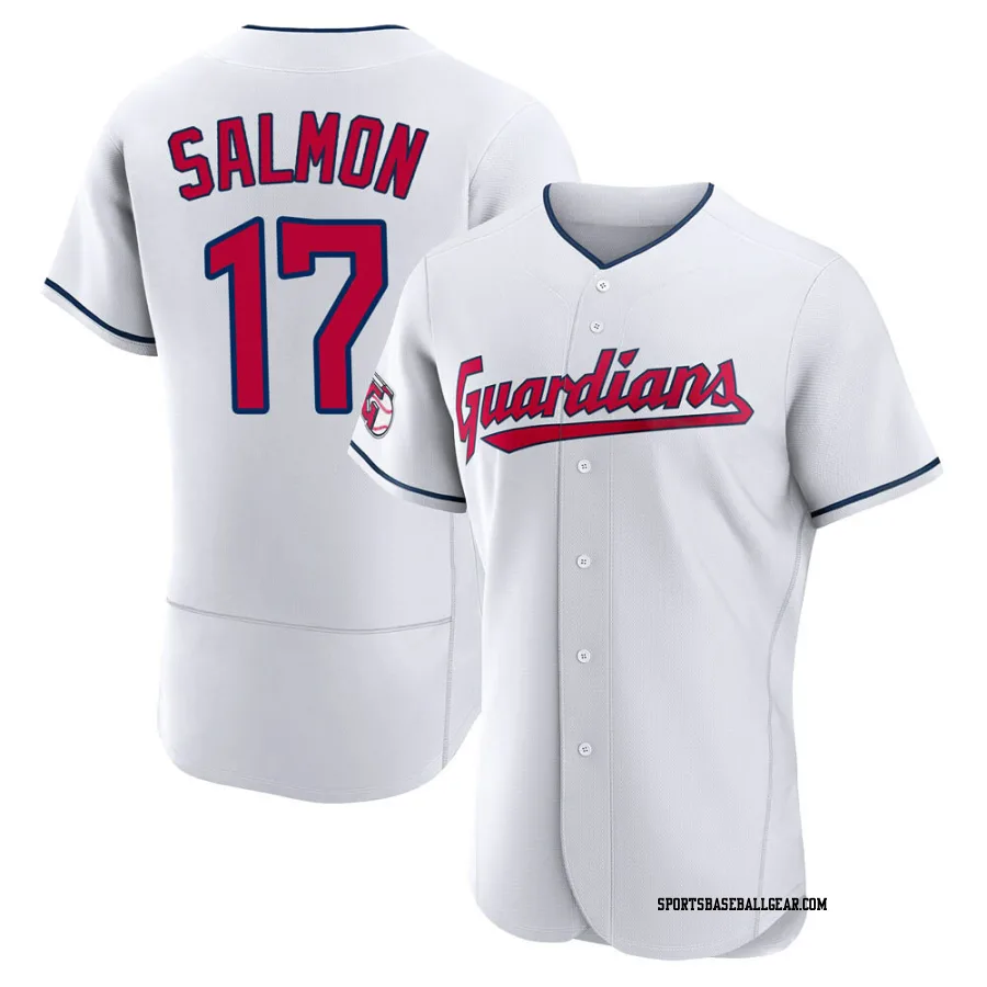 Chico Salmon Men's Cleveland Guardians White Authentic Home Jersey