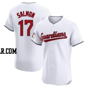 Chico Salmon Men's Cleveland Guardians White Elite Home Jersey