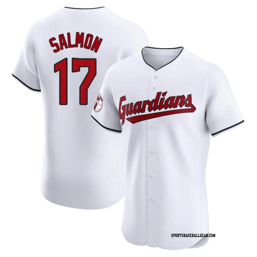 Chico Salmon Men's Cleveland Guardians White Elite Home Jersey