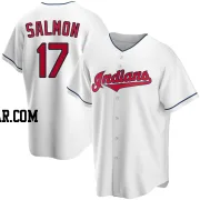 Chico Salmon Men's Cleveland Guardians White Replica Home Jersey