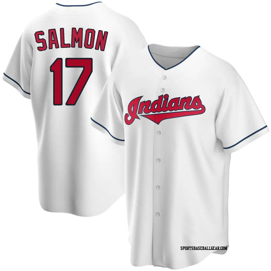 Chico Salmon Youth Cleveland Guardians White Replica Home Jersey