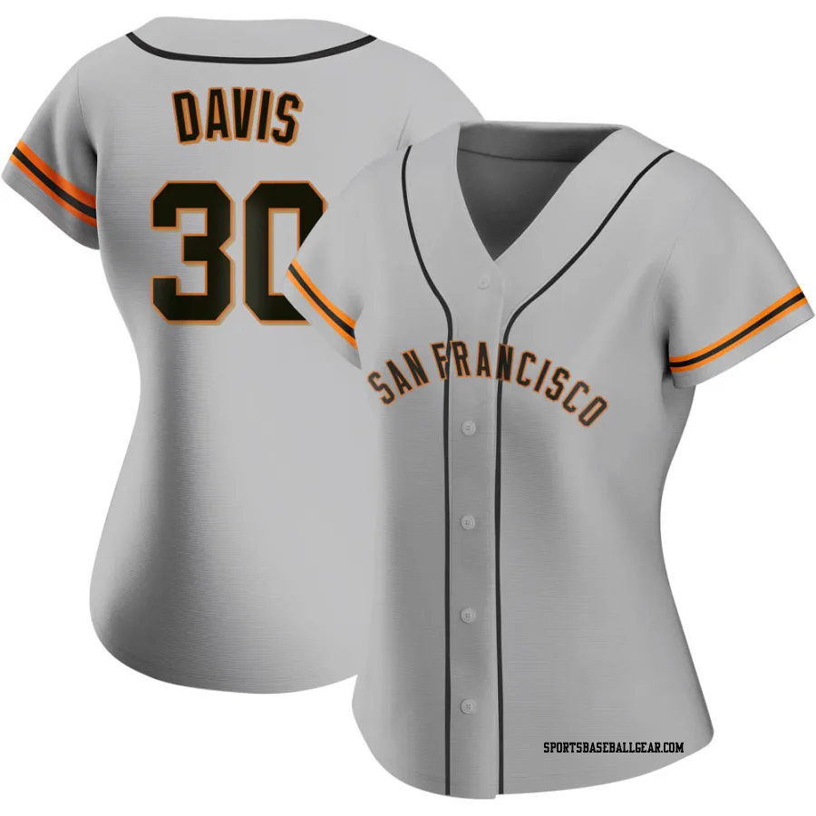 Chili Davis Women's San Francisco Giants Gray Authentic Road Jersey