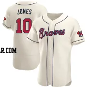 Chipper Jones Men's Atlanta Braves Cream Authentic Alternate Jersey