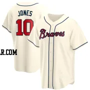 Chipper Jones Men's Atlanta Braves Cream Replica Alternate Jersey