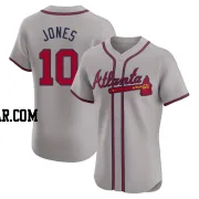 Chipper Jones Men's Atlanta Braves Gray Elite Road Jersey