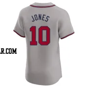 Chipper Jones Men's Atlanta Braves Gray Elite Road Jersey