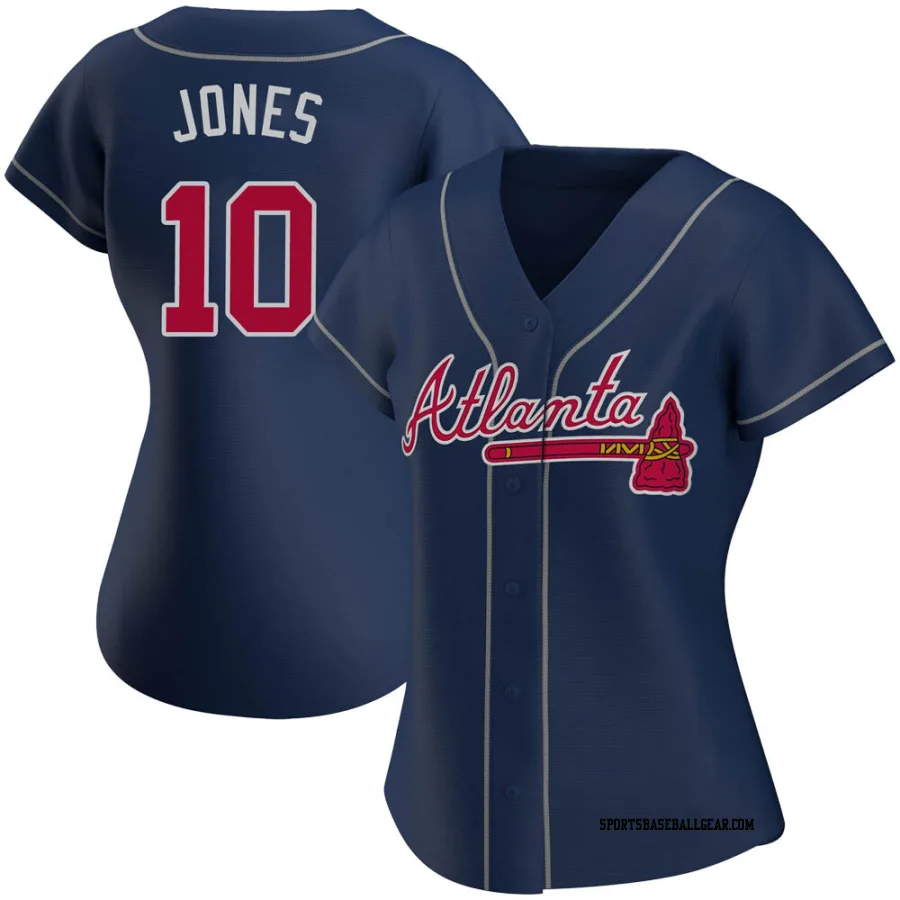 Chipper Jones Women's Atlanta Braves Navy Authentic Alternate Jersey