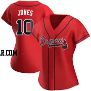 Chipper Jones Women's Atlanta Braves Red Authentic Alternate Jersey