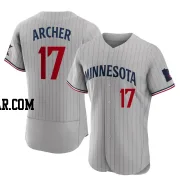 Chris Archer Men's Minnesota Twins Gray Authentic Road Jersey