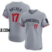 Chris Archer Men's Minnesota Twins Gray Elite Road Jersey