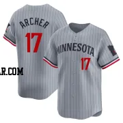 Chris Archer Men's Minnesota Twins Gray Limited Road Jersey