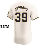 Chris Capuano Men's Milwaukee Brewers Cream Elite Home Jersey