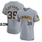 Chris Capuano Men's Milwaukee Brewers Gray Elite Road Jersey