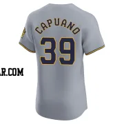 Chris Capuano Men's Milwaukee Brewers Gray Elite Road Jersey