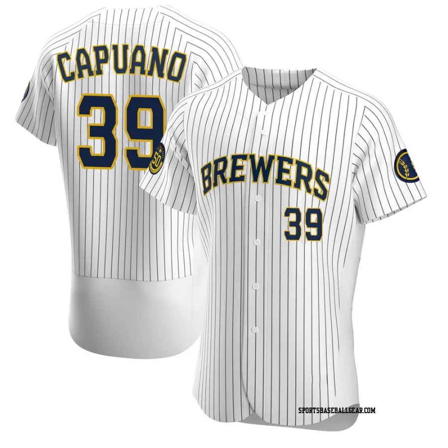 Chris Capuano Men's Milwaukee Brewers White Authentic Alternate Jersey