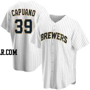 Chris Capuano Men's Milwaukee Brewers White Replica Home Jersey