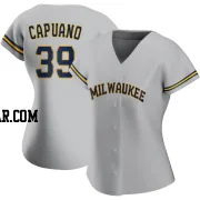 Chris Capuano Women's Milwaukee Brewers Gray Authentic Road Jersey