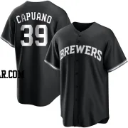 Chris Capuano Youth Milwaukee Brewers Black/White Replica Jersey