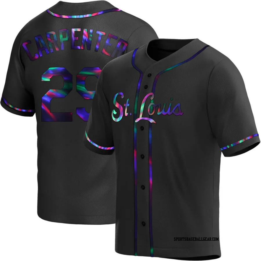 Chris Carpenter Men's St. Louis Cardinals Black Holographic Replica Alternate Jersey