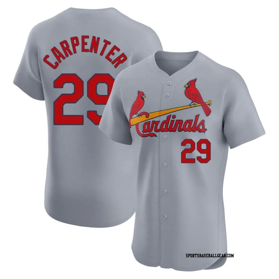 Chris Carpenter Men's St. Louis Cardinals Gray Elite Road Jersey