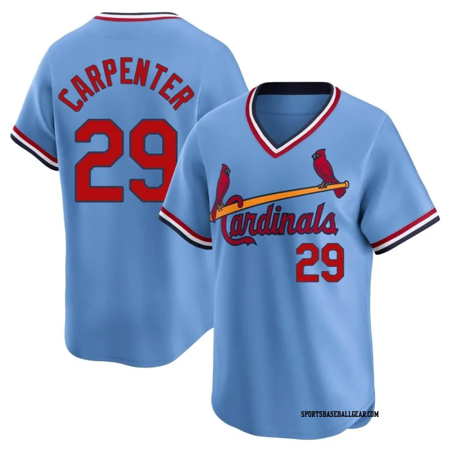 Chris Carpenter Men's St. Louis Cardinals Light Blue Limited Cooperstown Collection Jersey