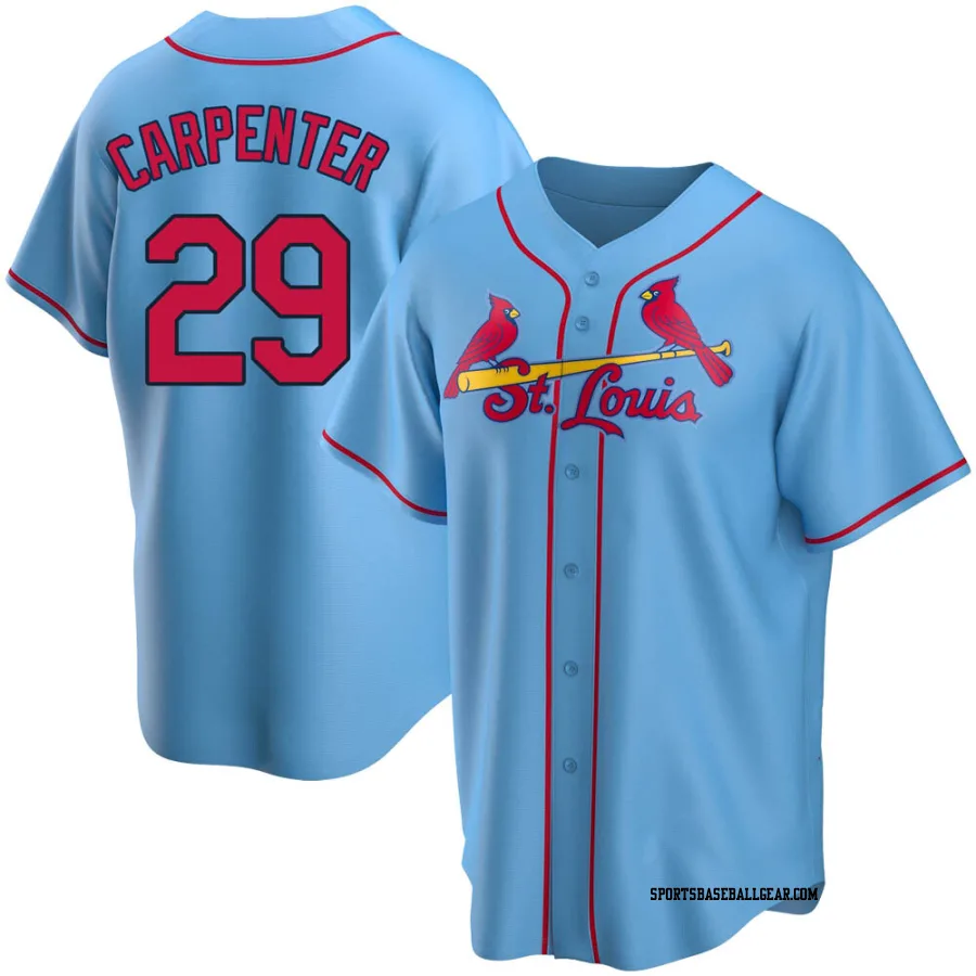 Chris Carpenter Men's St. Louis Cardinals Light Blue Replica Alternate Jersey