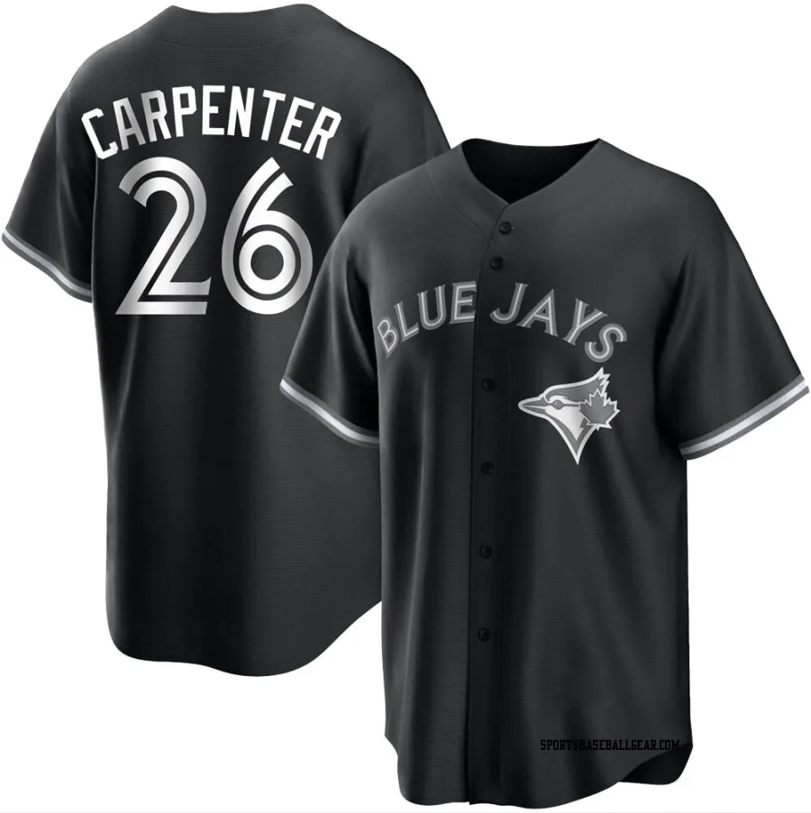 Chris Carpenter Men's Toronto Blue Jays Black/White Replica Jersey