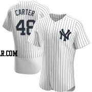 Chris Carter Men's New York Yankees White Authentic Home Jersey