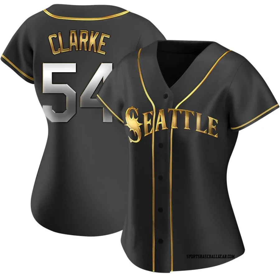 Chris Clarke Women's Seattle Mariners Black Golden Replica Alternate Jersey