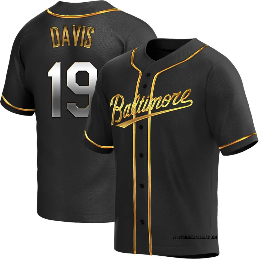 Chris Davis Men's Baltimore Orioles Black Golden Replica Alternate Jersey