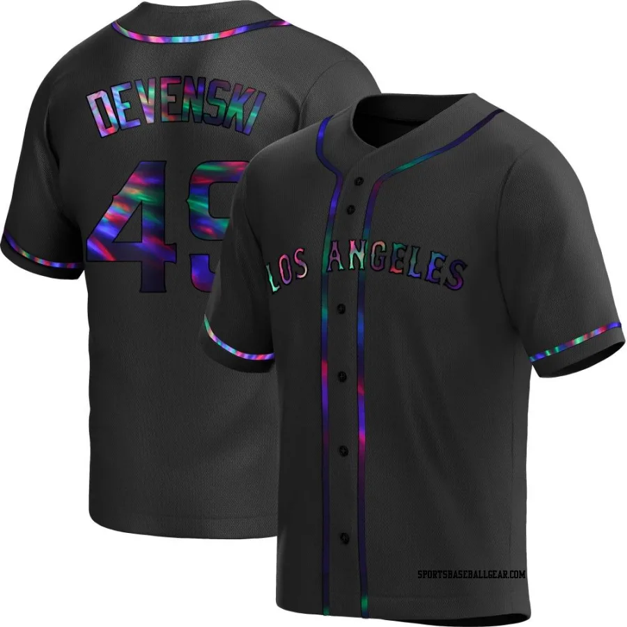 Chris Devenski Men's Los Angeles Angels Black Holographic Replica Alternate Jersey