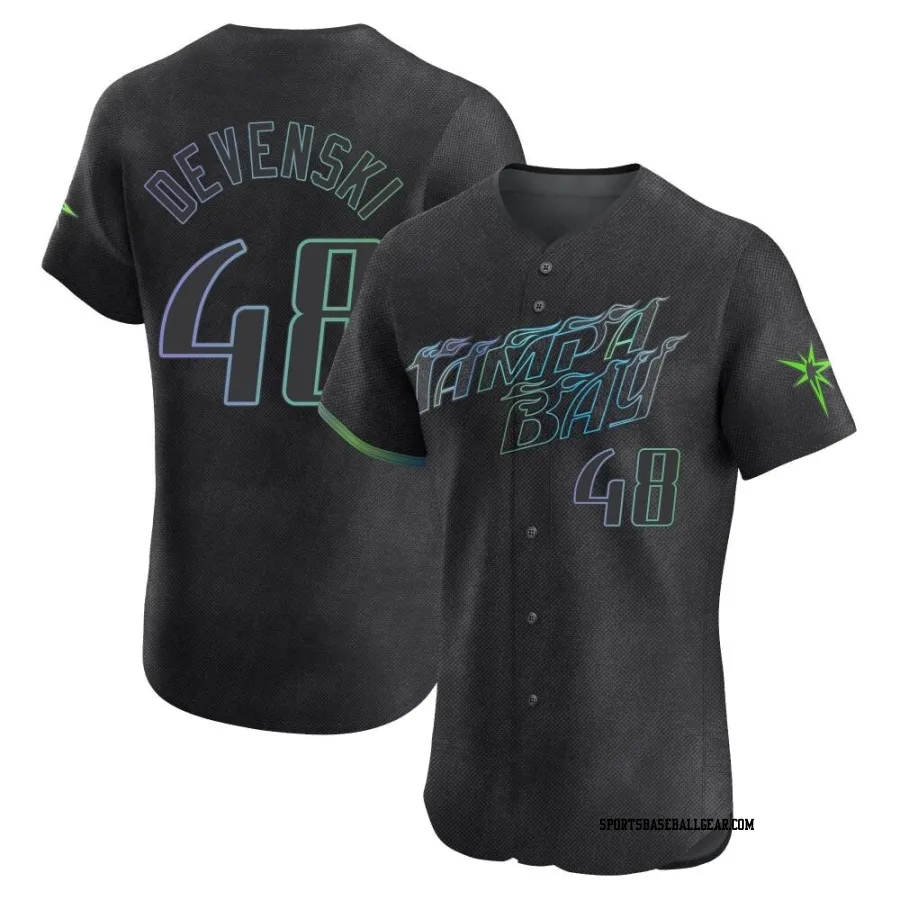 Chris Devenski Men's Tampa Bay Rays Charcoal Elite 2024 City Connect Jersey