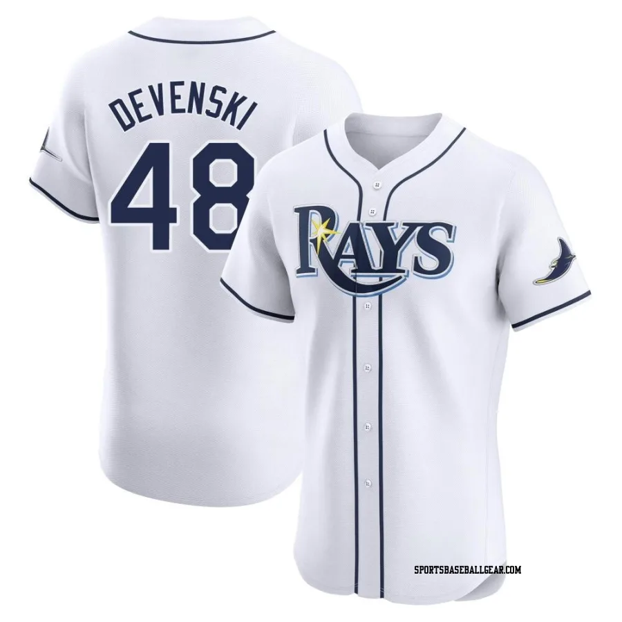 Chris Devenski Men's Tampa Bay Rays White Elite Home Jersey