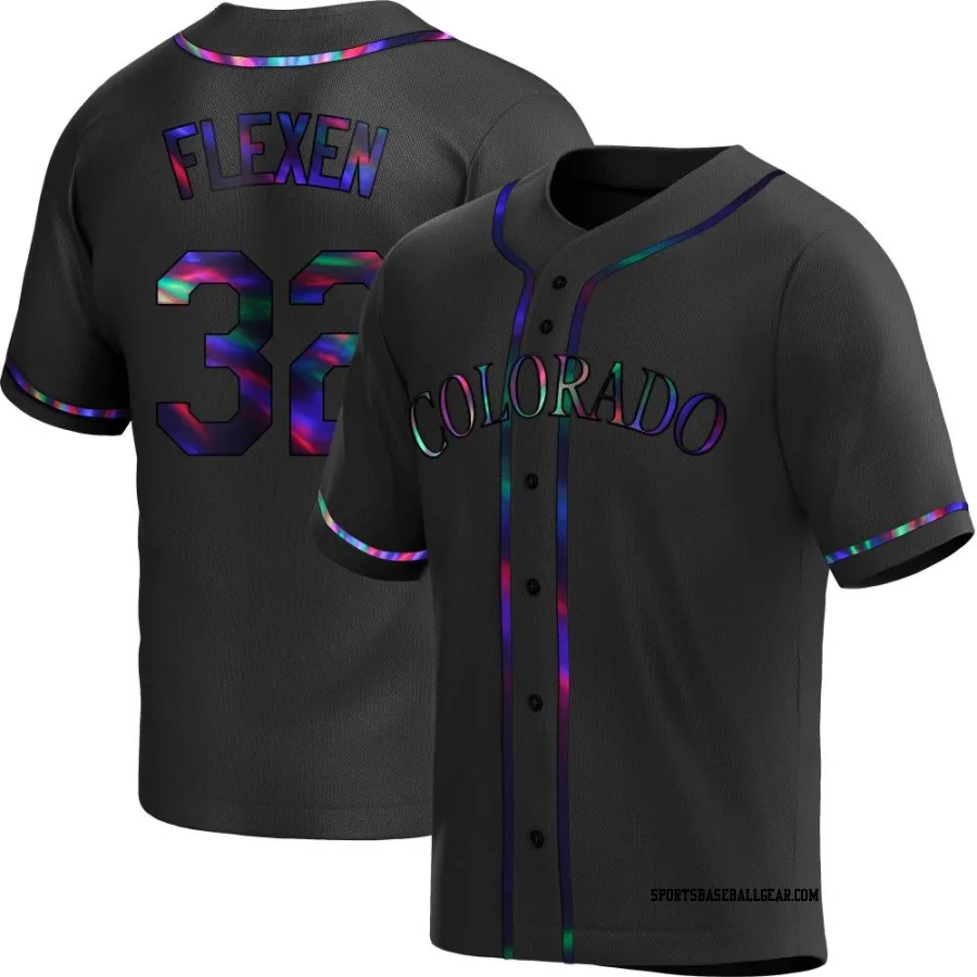 Chris Flexen Men's Colorado Rockies Black Holographic Replica Alternate Jersey