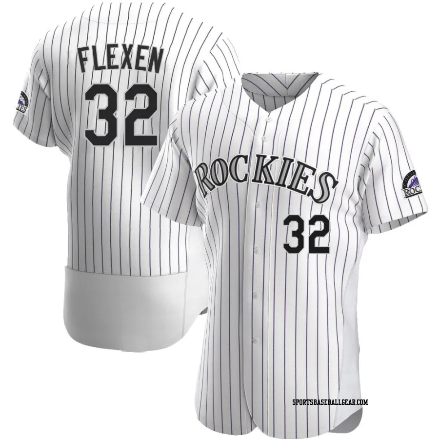 Chris Flexen Men's Colorado Rockies White Authentic Home Jersey