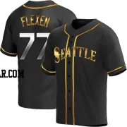 Chris Flexen Men's Seattle Mariners Black Golden Replica Alternate Jersey