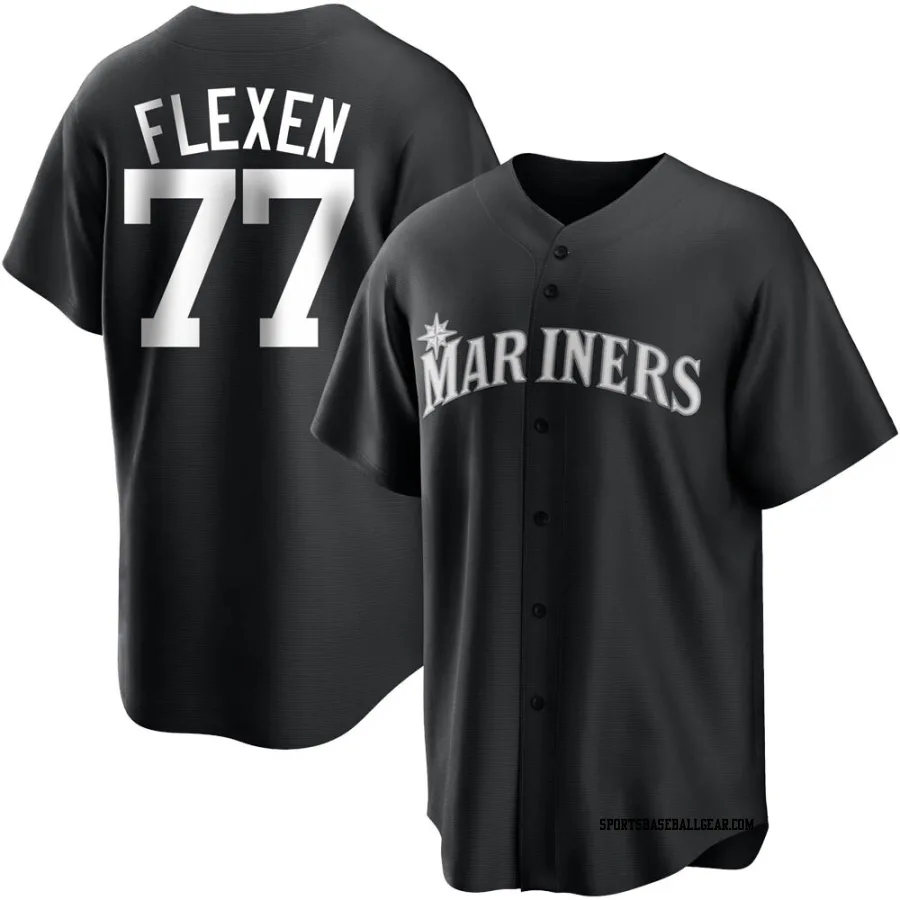 Chris Flexen Men's Seattle Mariners Black/White Replica Jersey